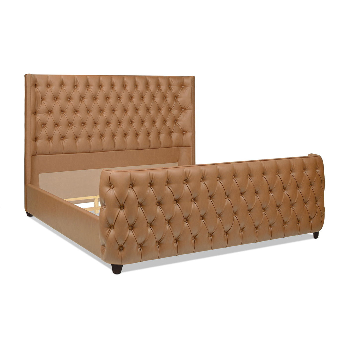 Tufted Panel Bed with Wingback Headboard and Footboard - Multiple Colors