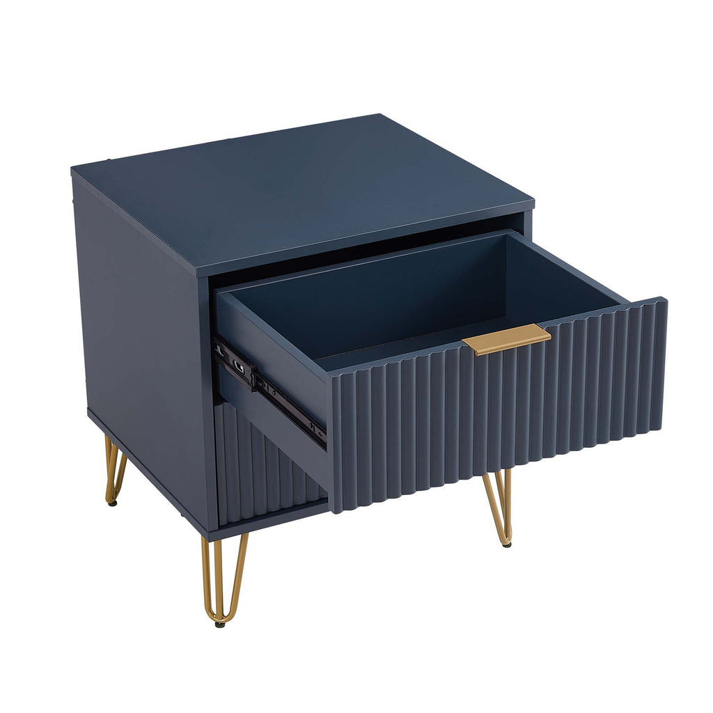 Dumbo Nightstand with 2 Drawers and Fluted Fronts – Multiple Colors