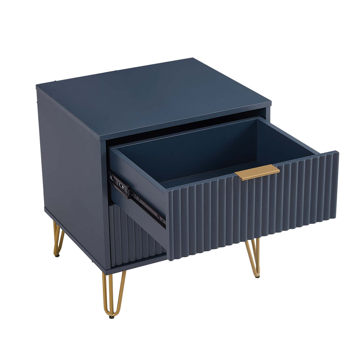 Dumbo Nightstand with 2 Drawers and Fluted Fronts – Multiple Colors