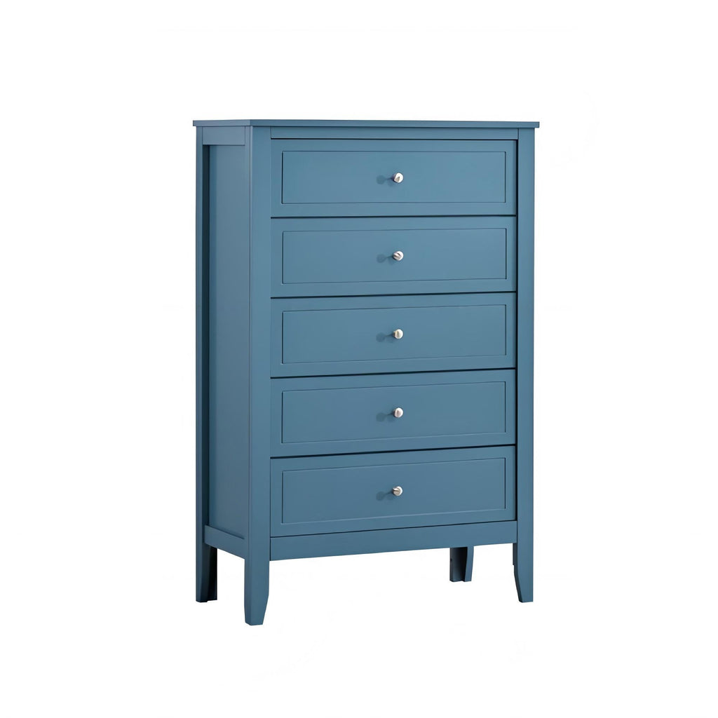 5 Drawer Storage Chest with Metal Hardware - Multiple Colors