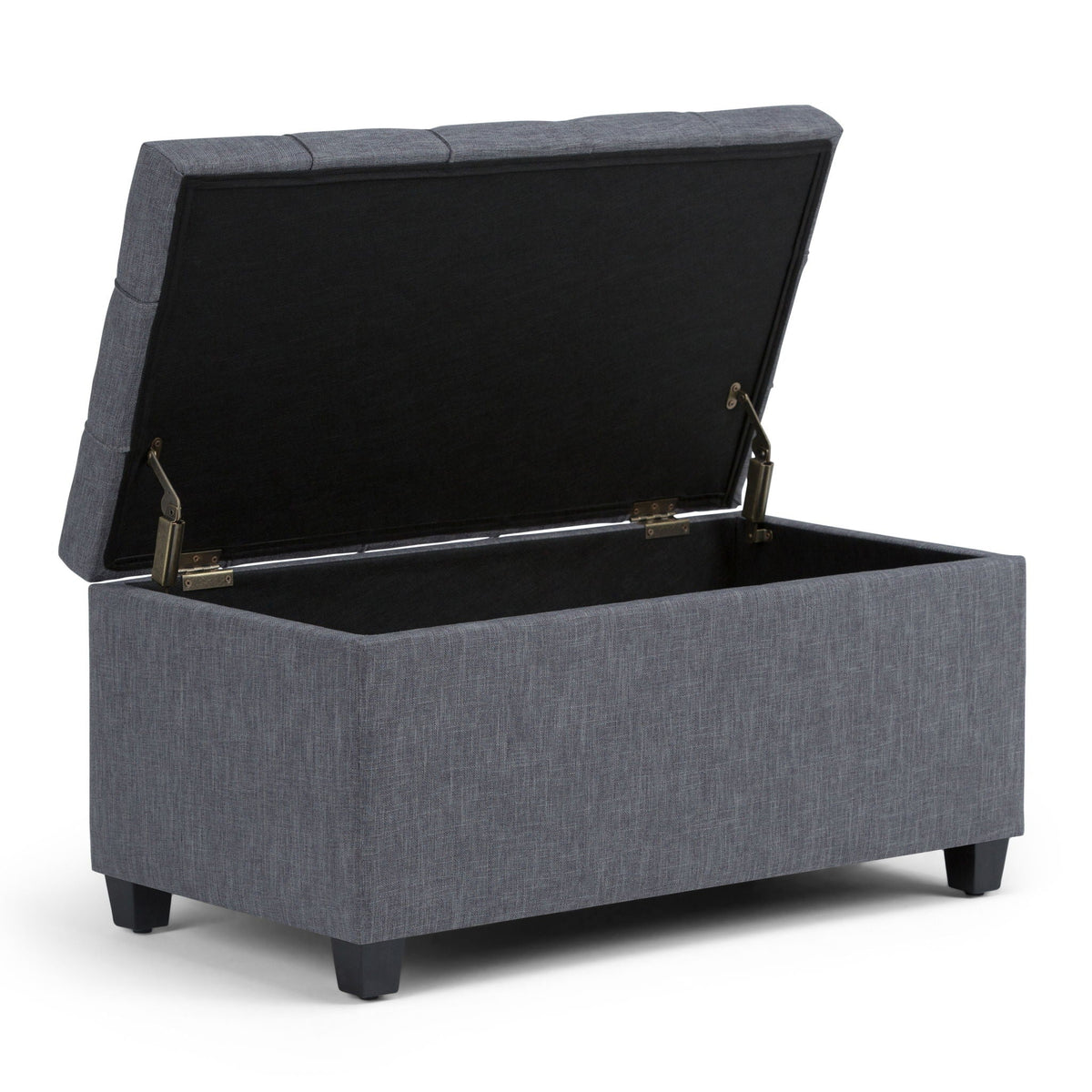 Upholstered Storage Ottoman Bench with Safety Hinge - Multiple Colors