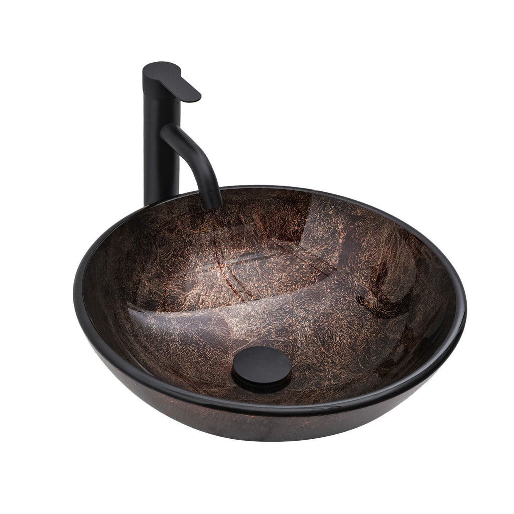 Vessel Sink With Faucet And Pop-Up Drain