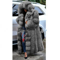 Faux Fur Long Hooded Coat