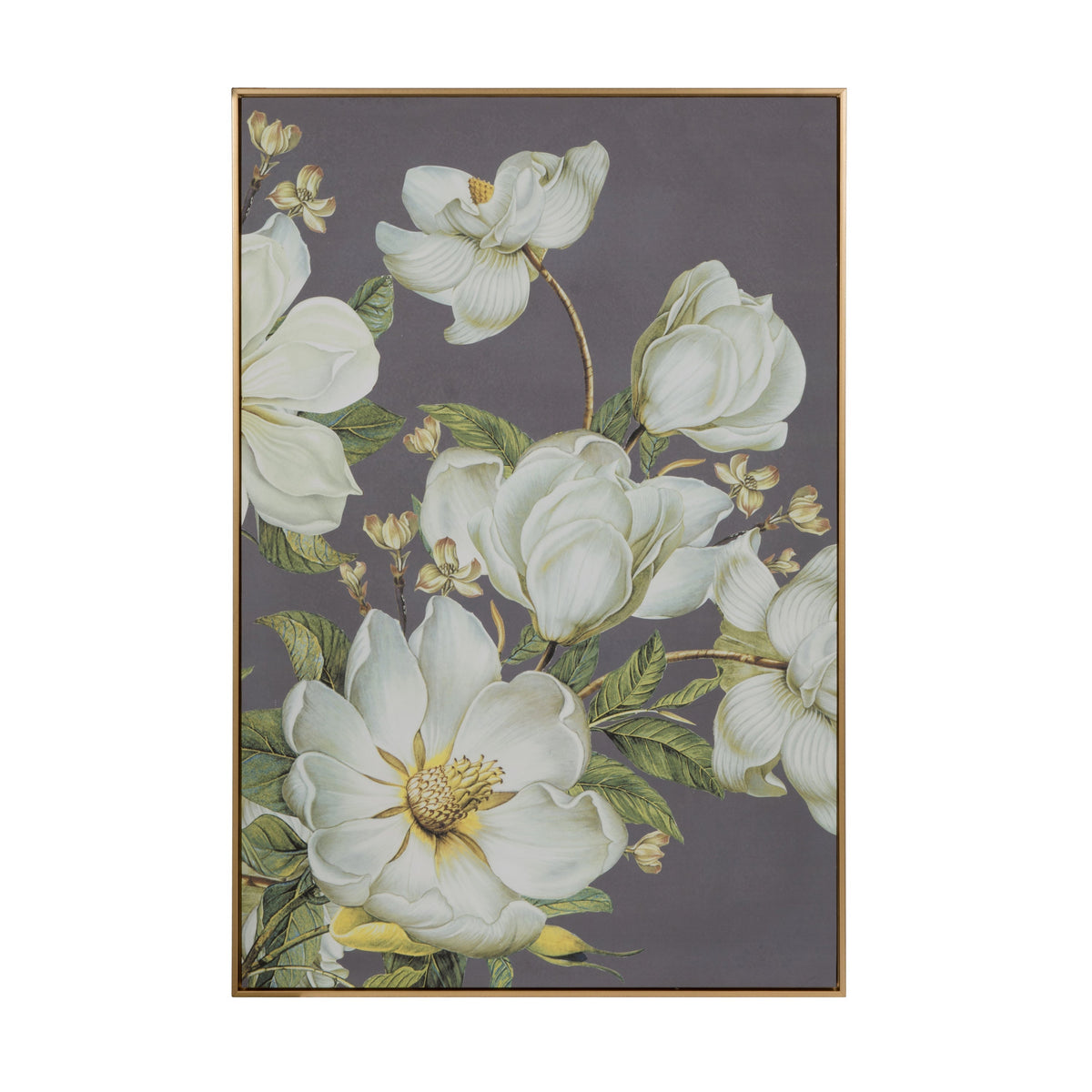 Botanical Wall Art Prints with Gold Microfiber Frame - Gold