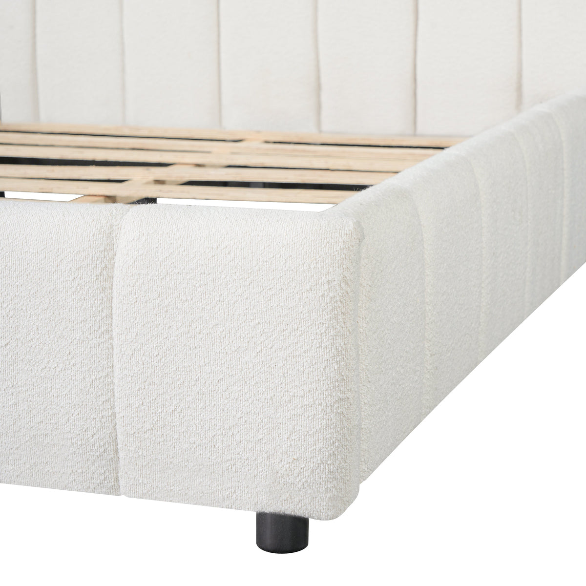 Queen Size Upholstered Bed Frame with Thick Fabric