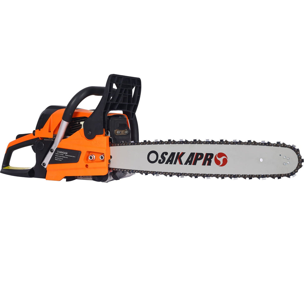 High Performance 22" Gasoline Chainsaw with 58cc Engine - Orange