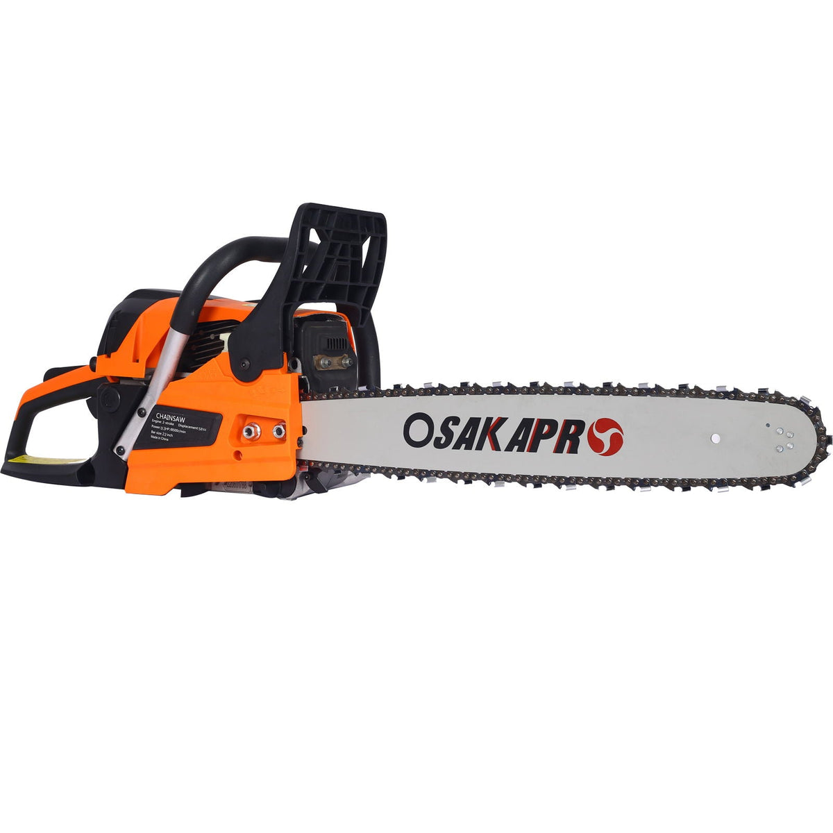 High Performance 22" Gasoline Chainsaw with 58cc Engine - Orange