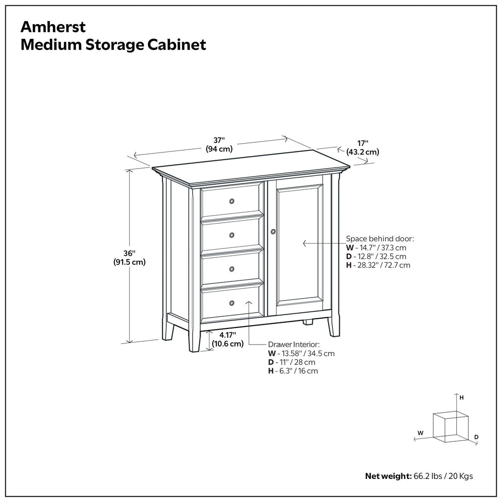 Handcrafted Medium Storage Cabinet with Adjustable Shelves - Dark Brown, Light Brown, Black, White