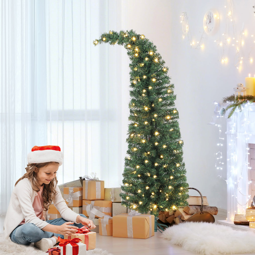Prelit Whimsical Christmas Tree with 100 LED Lights - 5 ft, Slim PVC