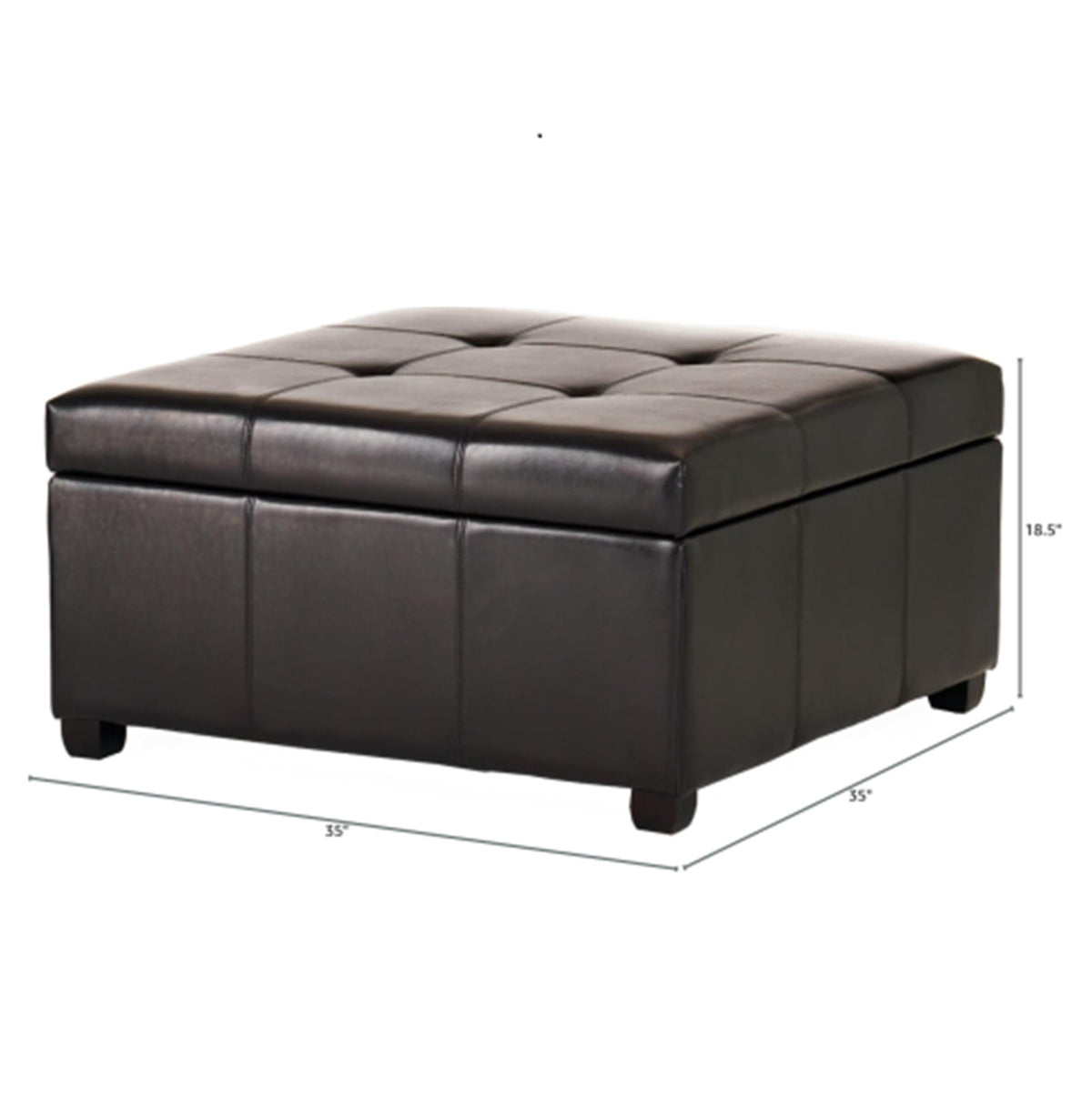 35inch Storage Ottoman, Large Square Ottoman Bench with Storage