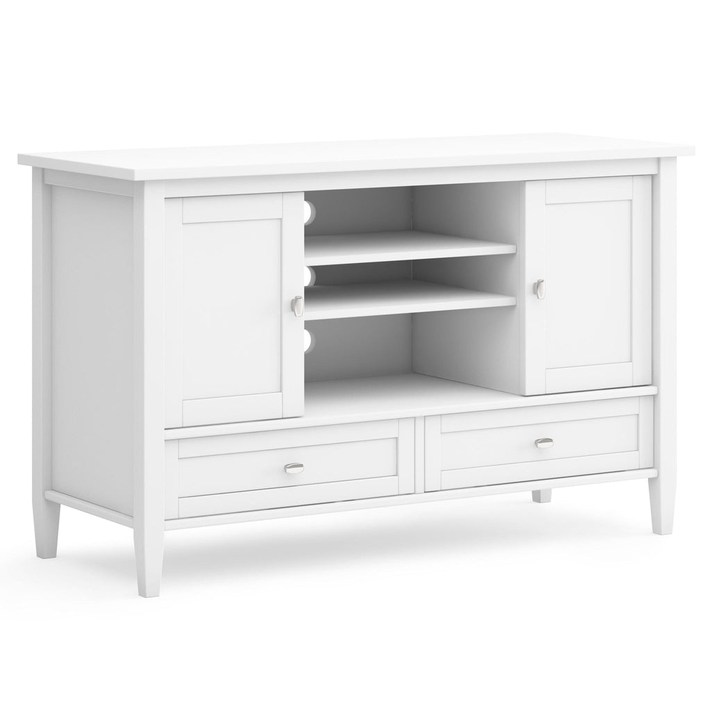 Transitional Style TV Media Stand with Storage - Light Brown, Dark Brown, White