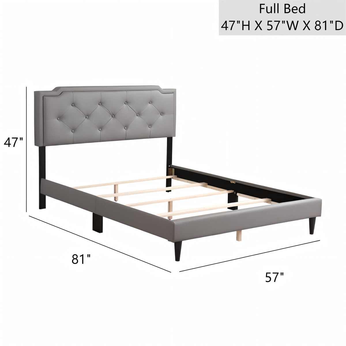 Button Tufted Upholstered Bed with Charming Design - Multiple Colors