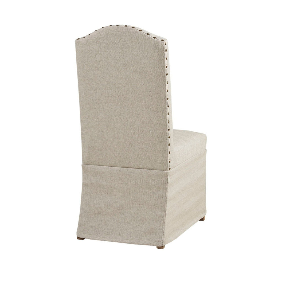 Dining Chair With Skirts Set of 2 with Solid Wood Frame - Beige