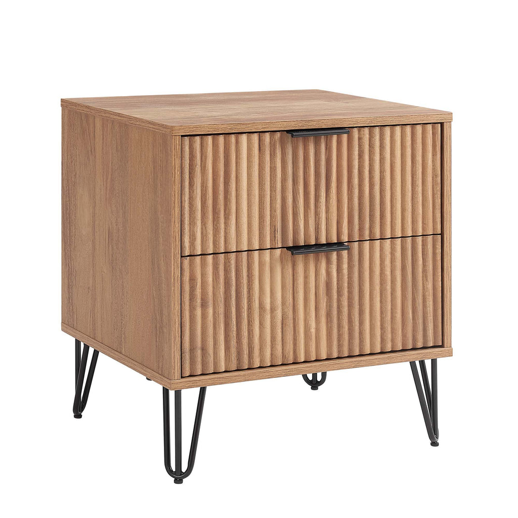 Dumbo Nightstand with 2 Drawers and Fluted Fronts – Multiple Colors