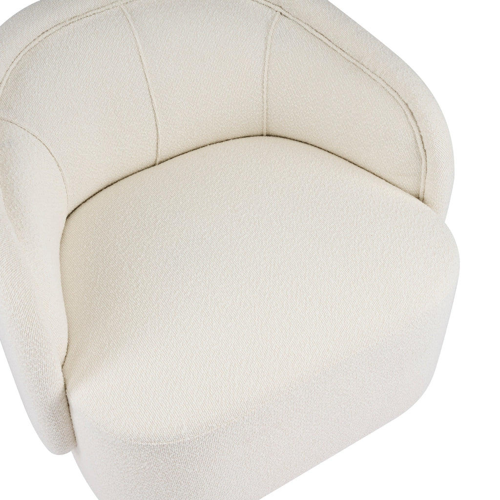 Amanda Plush Bouclé Chair with Ergonomic Comfort - Cream, Espresso, or Green