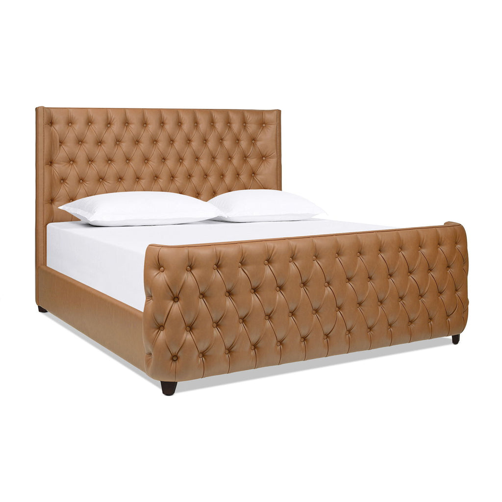 Tufted Panel Bed with Wingback Headboard and Footboard - Multiple Colors
