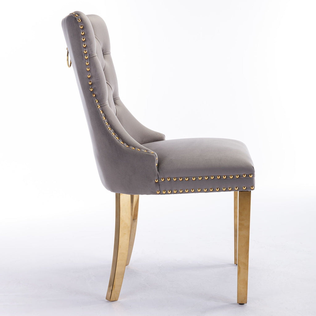 Modern Tufted Dining Chair Set of 2 with Velvet Upholstery - Nikki Collection