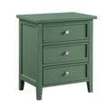 3 Drawer Nightstand with Metal Glides - White, Blue, Dark Green