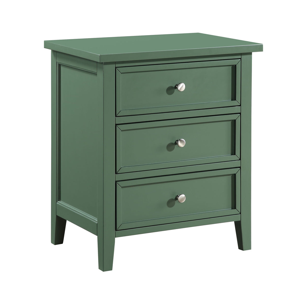 3 Drawer Nightstand with Metal Glides - White, Blue, Dark Green