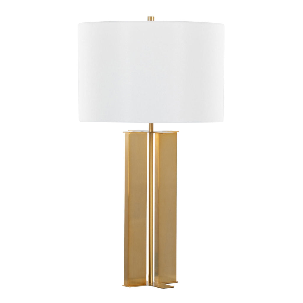 Cosmo Contemporary Table Lamp with Drum Shade - Black or Bronze