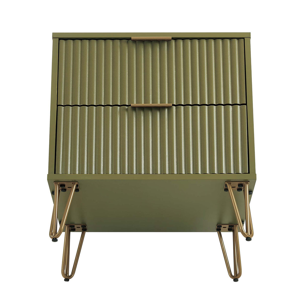 Dumbo Nightstand with 2 Drawers and Fluted Fronts – Multiple Colors