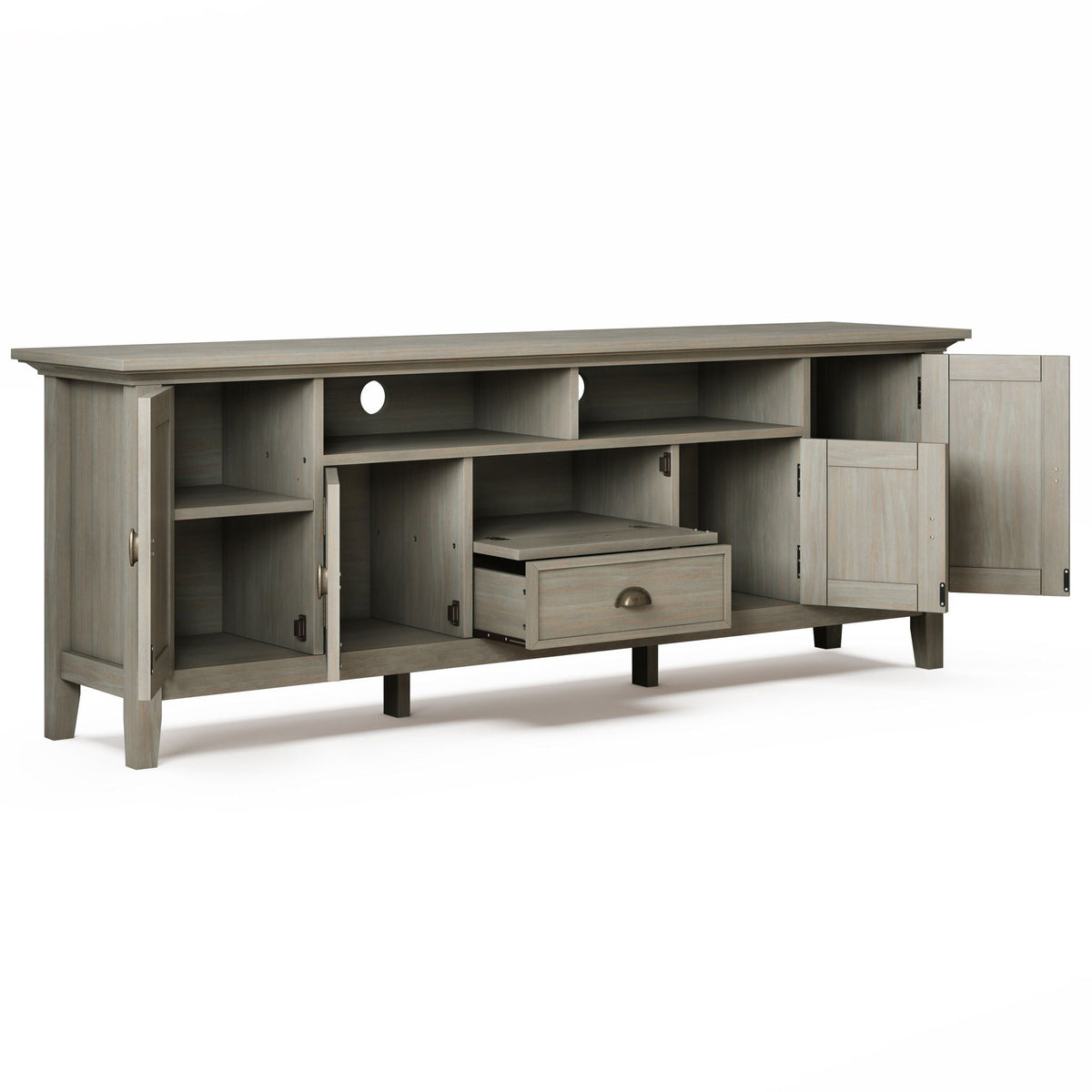 Handcrafted TV Media Stand with Adjustable Shelves - Multiple Colors