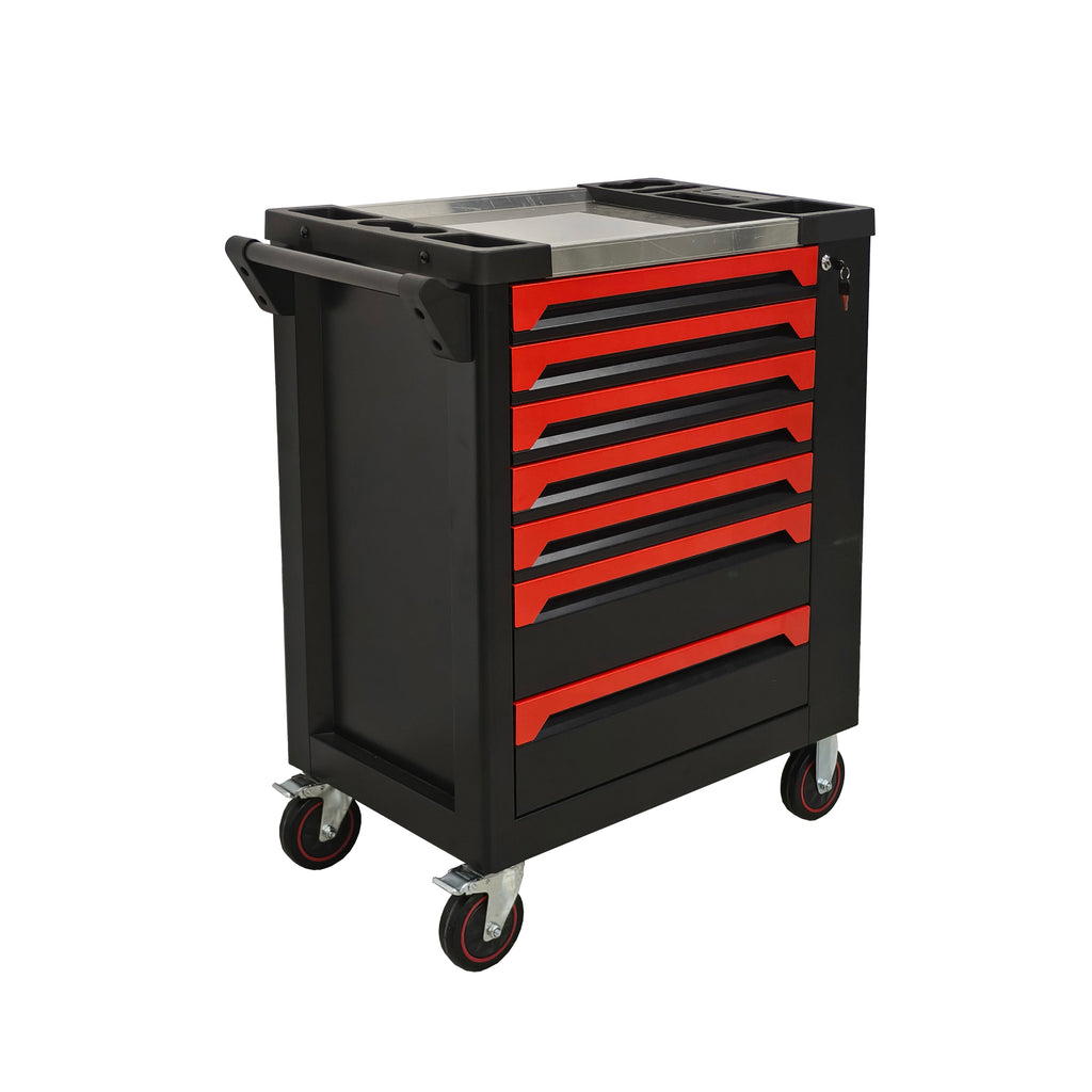7 Drawer Rolling Tool Chest with 258-Piece Tool Set - Carbon Steel