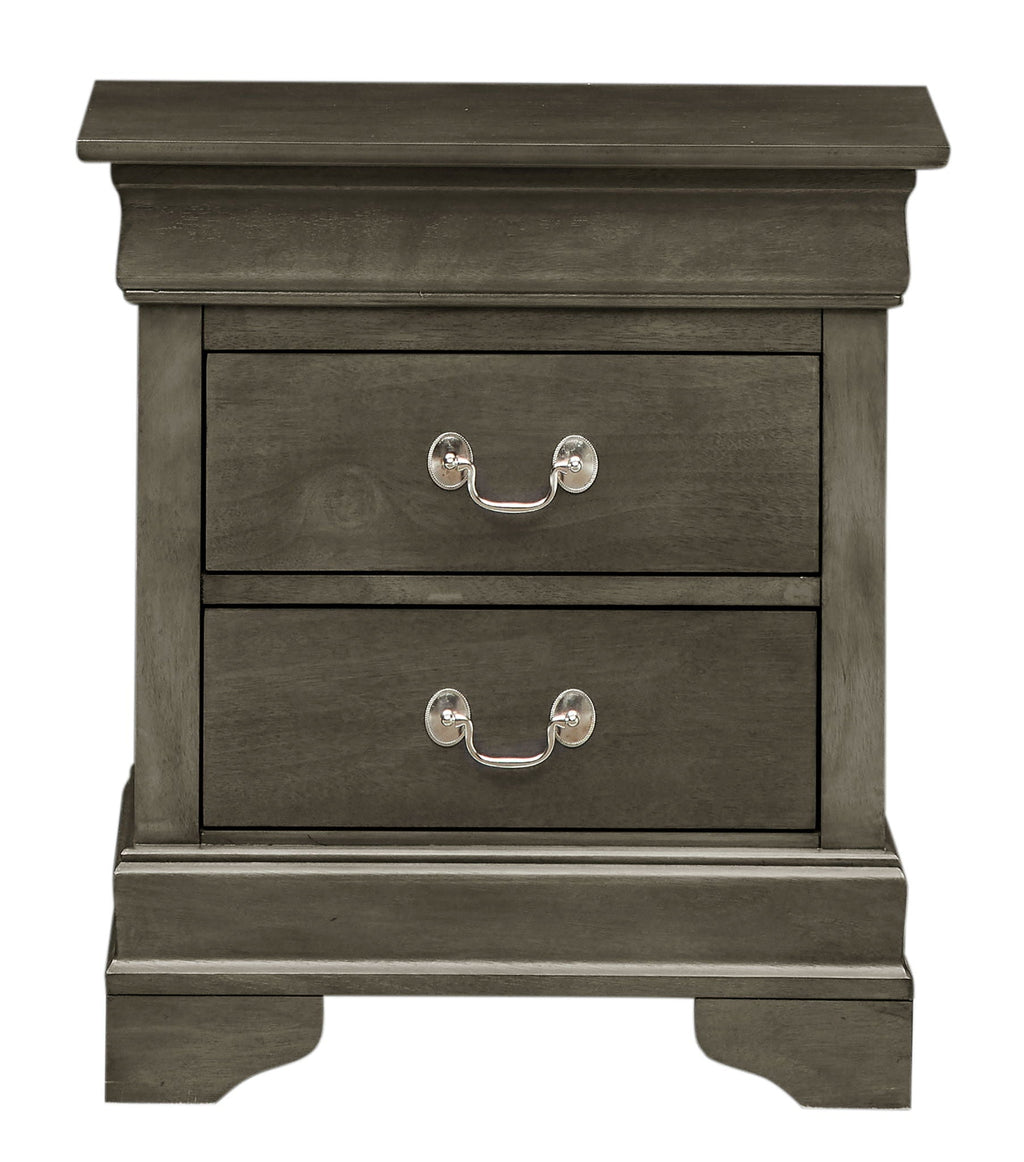 Louis Phillipe Wood Nightstand with Storage Drawers - Multiple Colors