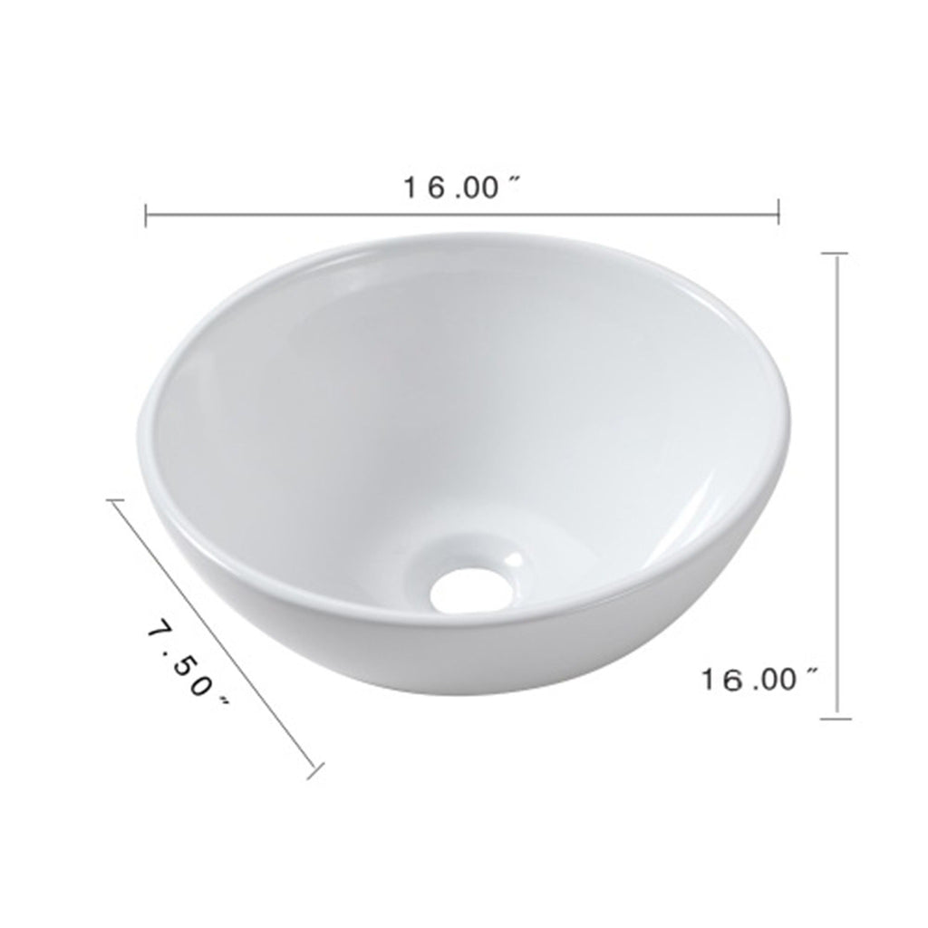 Modern Ceramic Circular Vessel Bathroom Sink