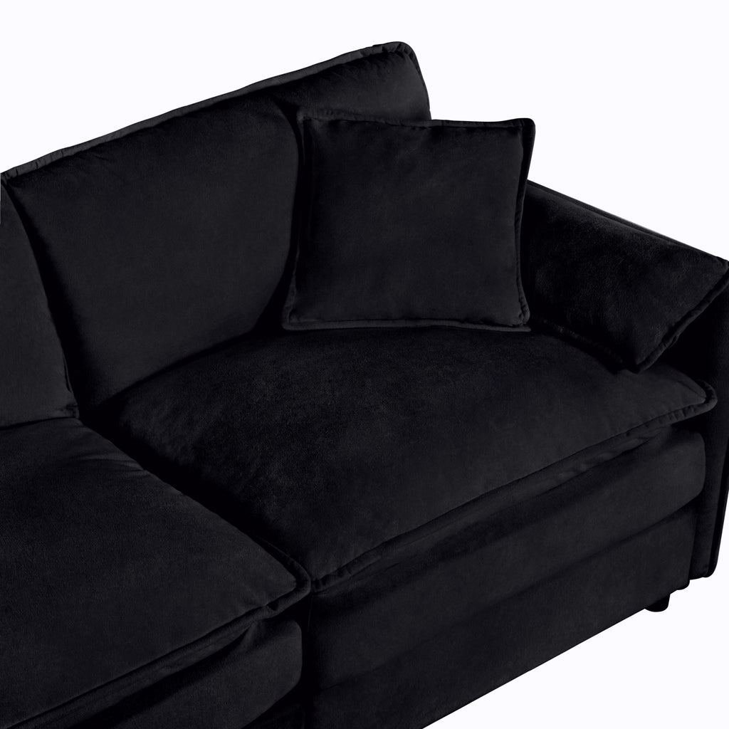 Oversized Chair & Ottoman with Soft Upholstery - Blue or Black