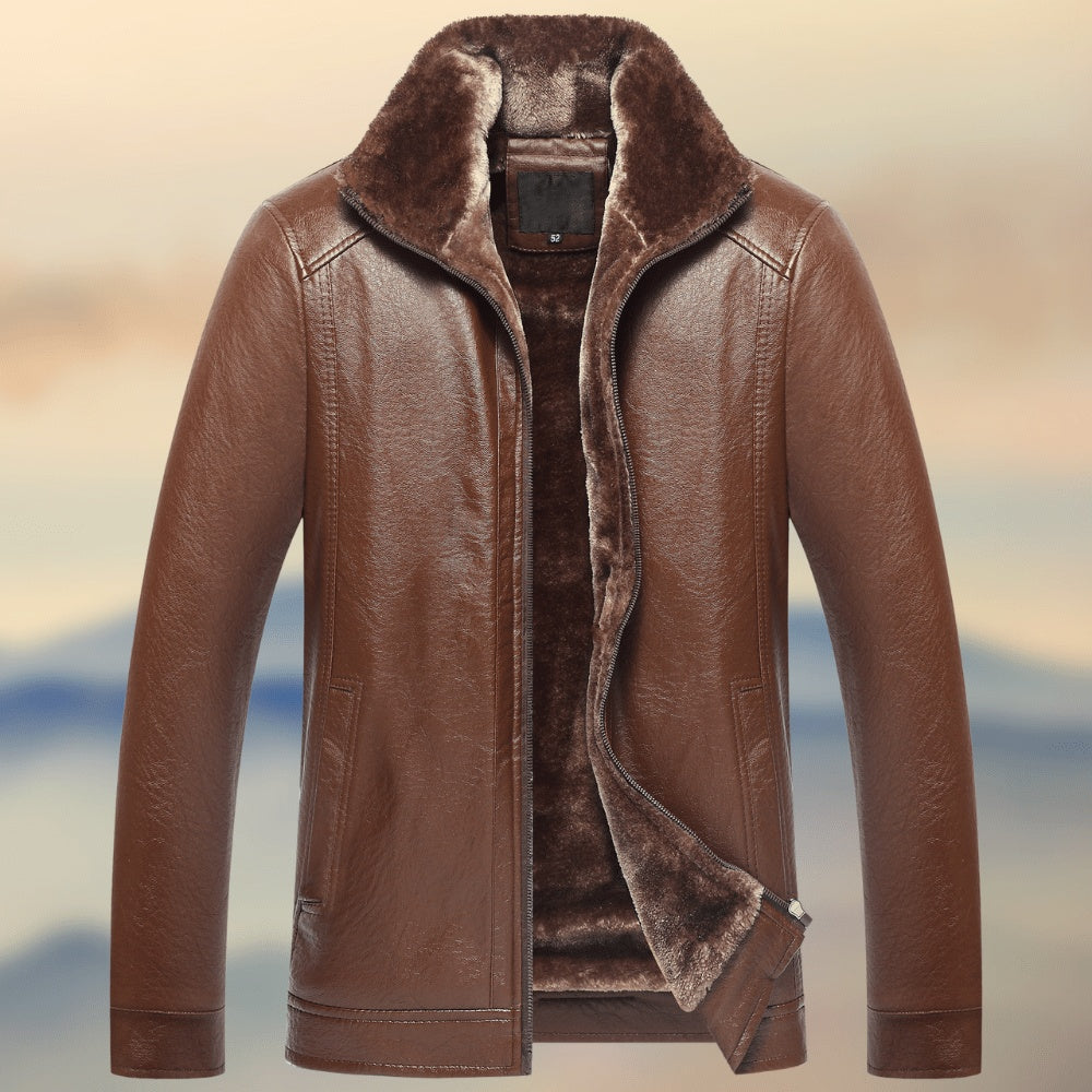 Winter New Plush And Thickened Pu Fur Father's Clothes