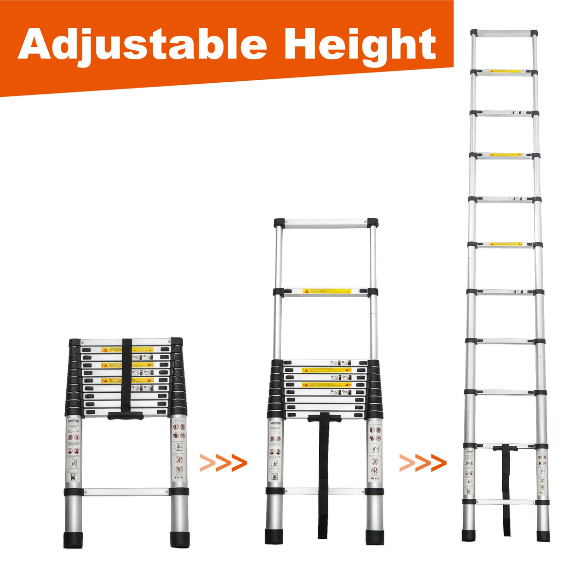 Telescoping Ladder 10.5FT with 300 lb Capacity - Aluminum