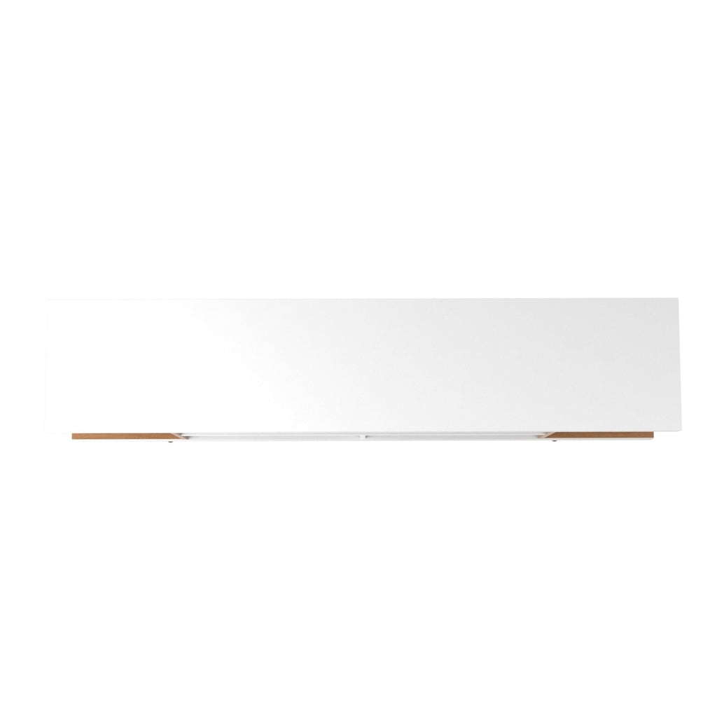 Mid-Century Modern TV Stand with Adjustable Storage - White