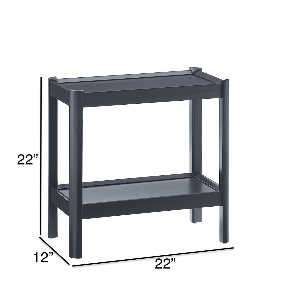 Solid Wood Nightstand with 2 Shelves - Black or White