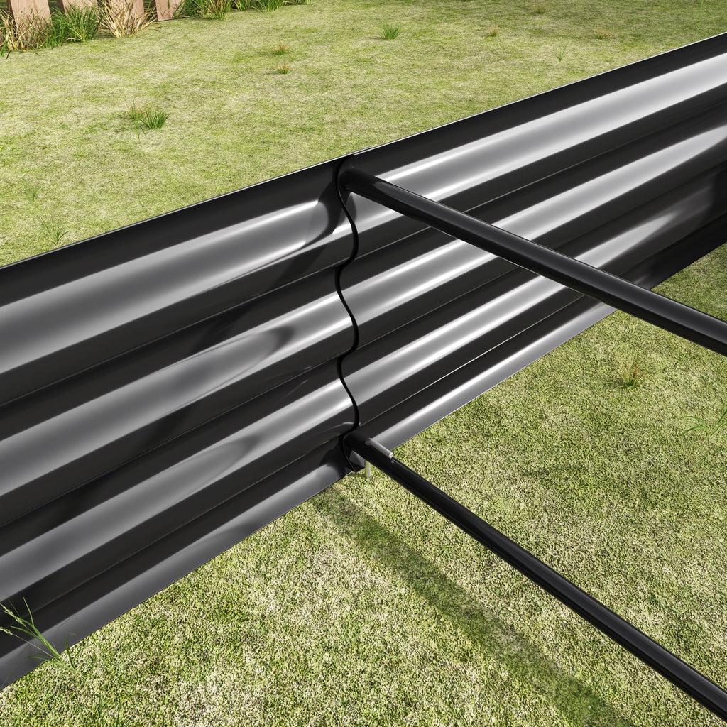 Metal Raised Garden Bed 6x3x1 Ft with Open Base - Silver
