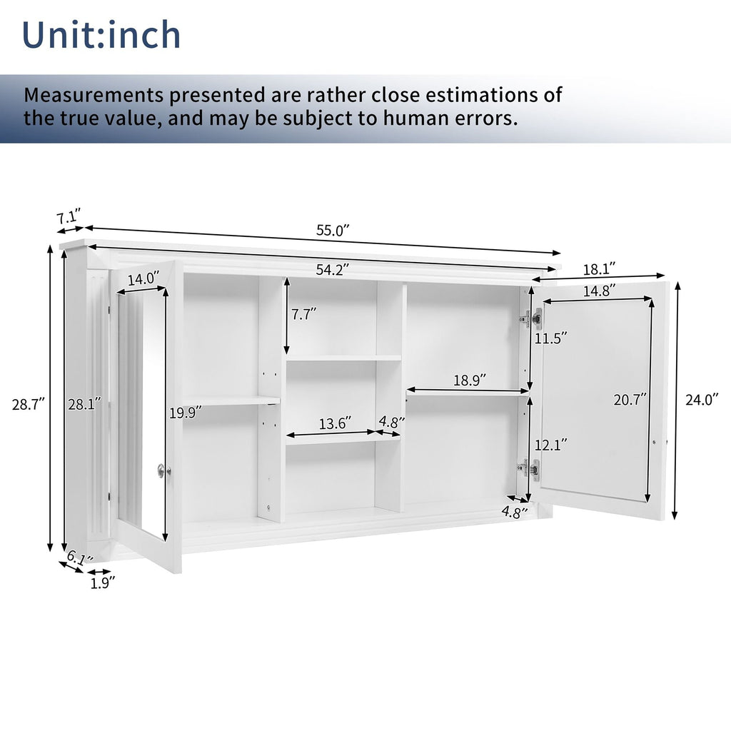 Modern Wall-Mount 2 In 1 Mirror Cabinet