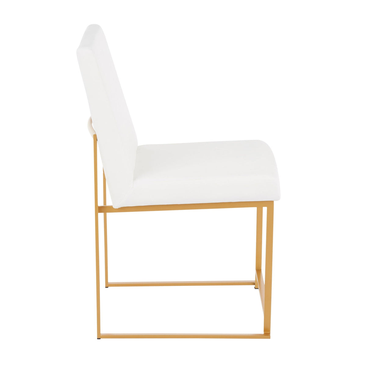 Contemporary High Back Dining Chair Set with Upholstered Seat - Multiple Colors
