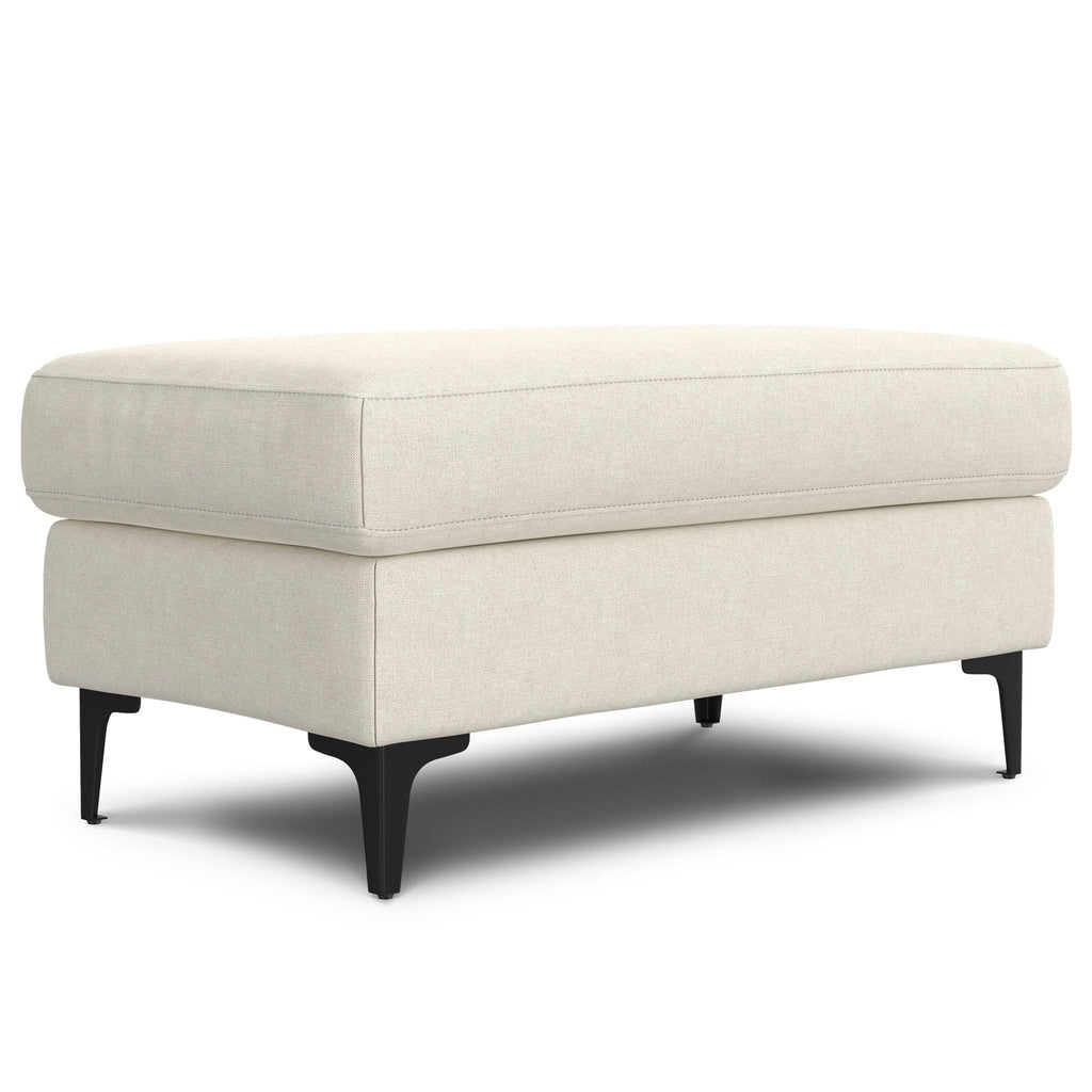 Mid Century Sofa With Ottoman Set in Performance Fabric - Dark Gray or Beige