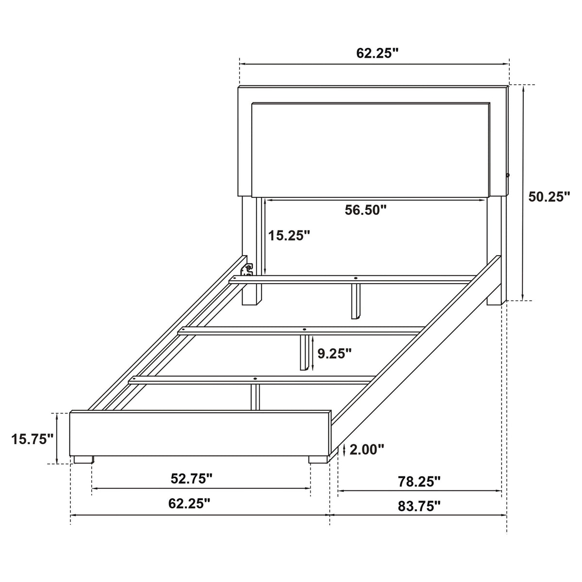 Jeremiah LED Panel Bed With Touch Controlled Lighting