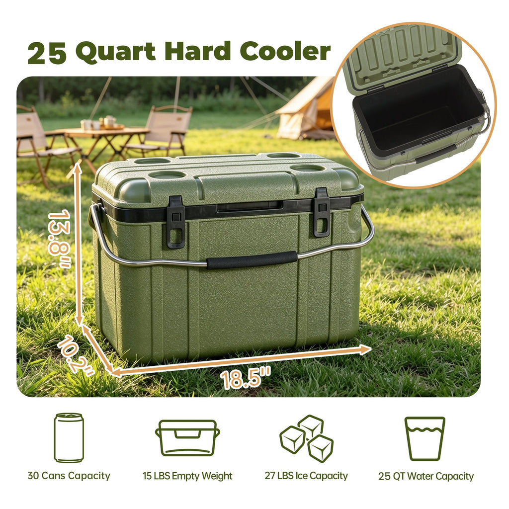 25 Quart Cooler with Thick Insulation - White