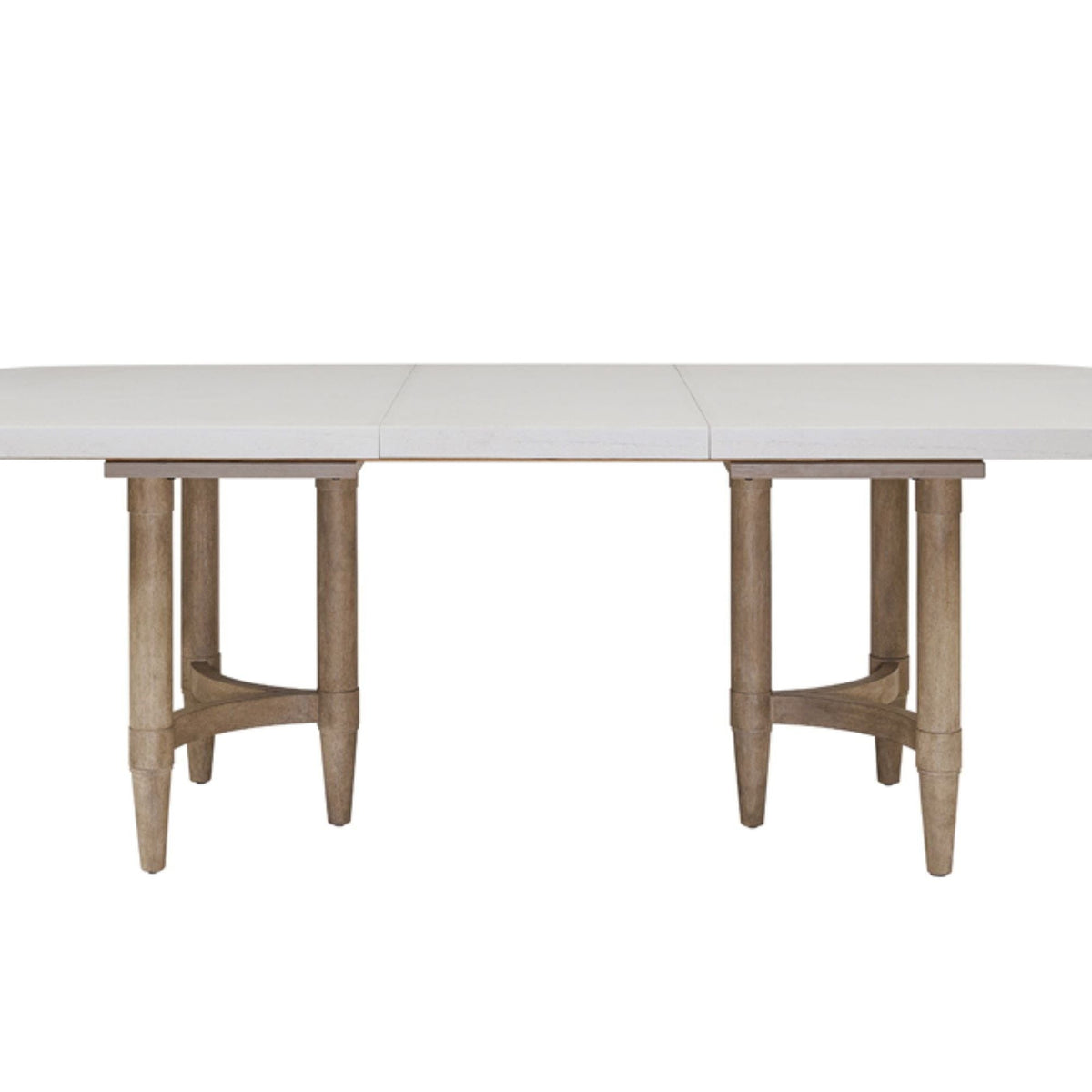 Double Pedestal Dining Table with Expandable Leaf - Sand