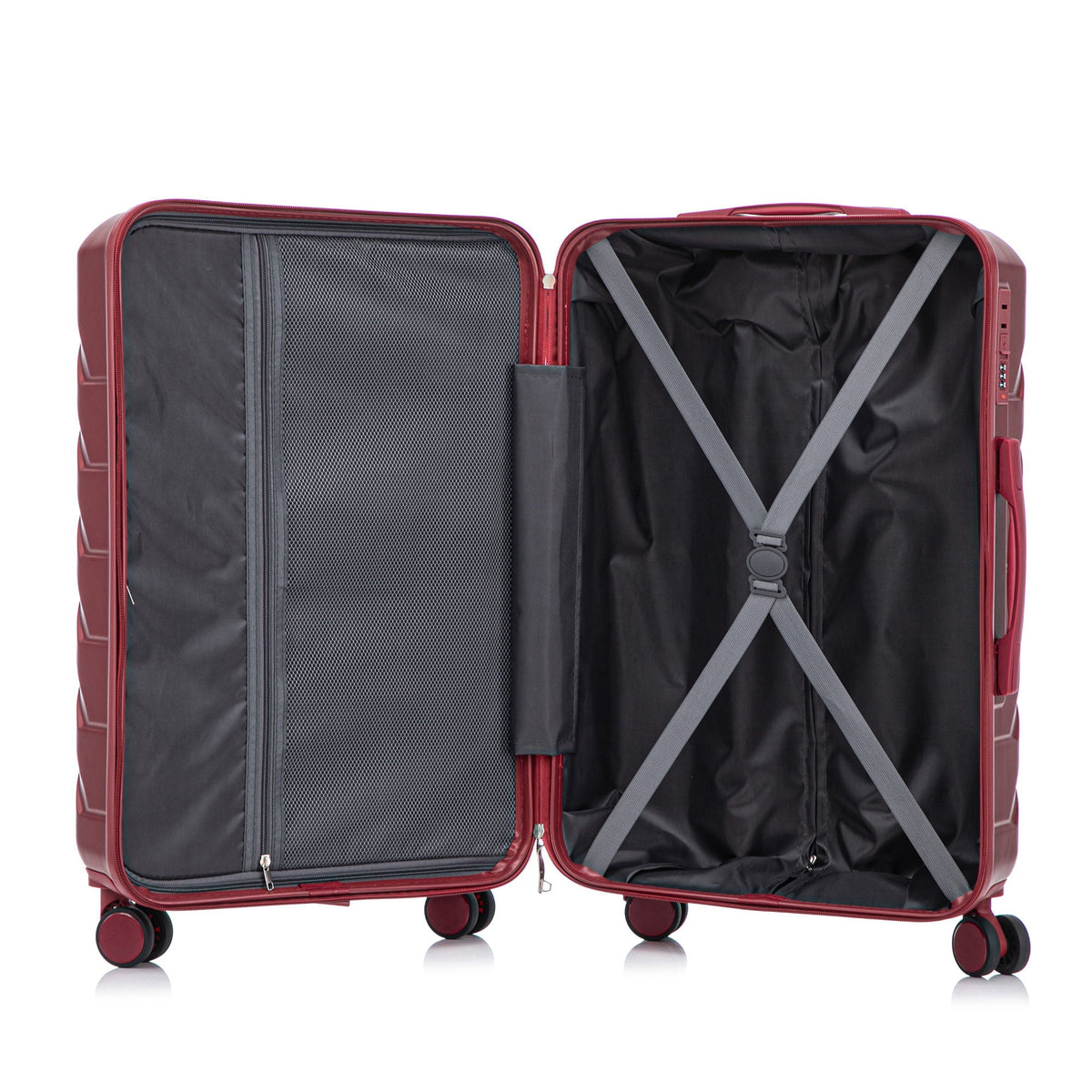 3 Pieces Set Spinner Wheel Luggage With Combination Lock
