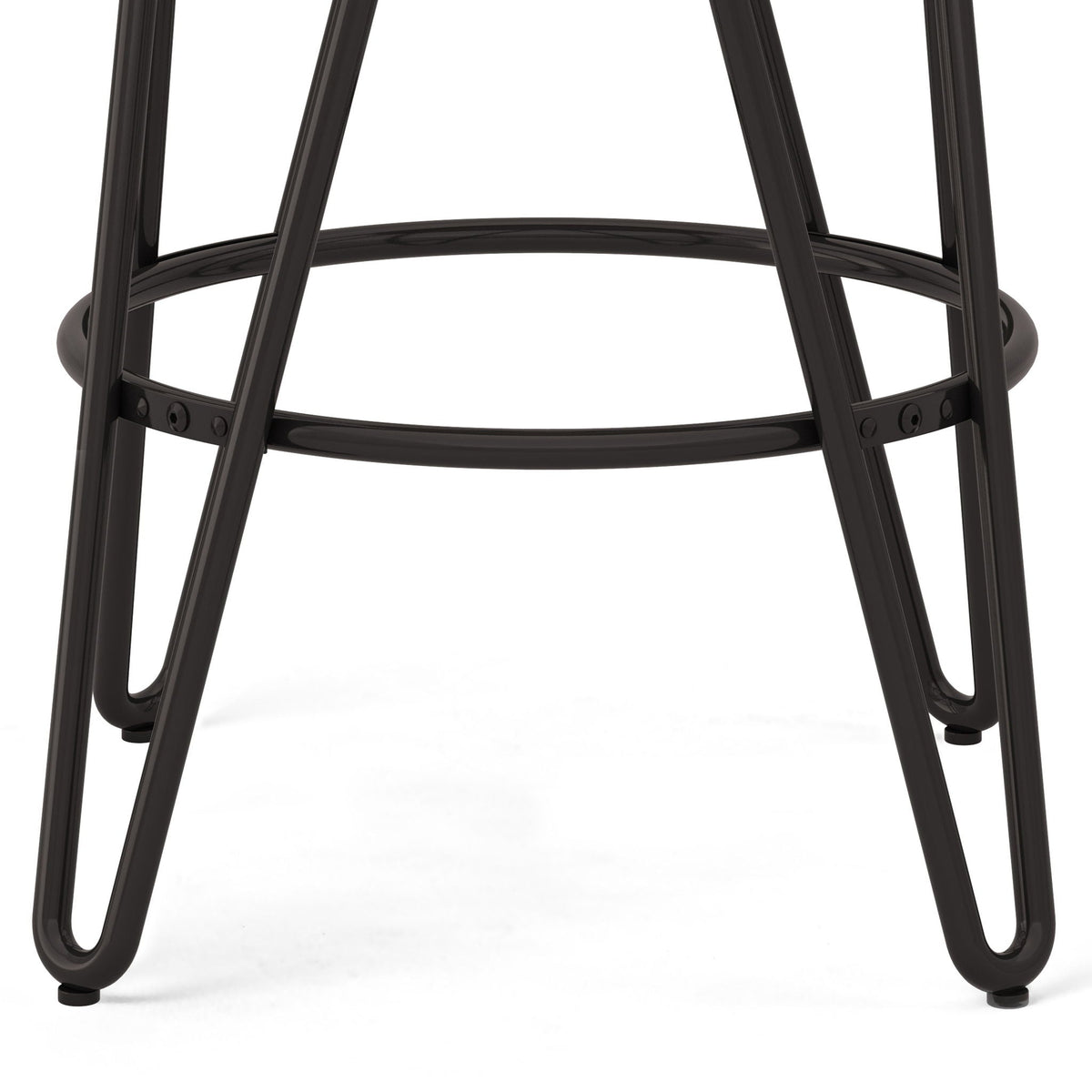 Multifunctional Metal Counter Height Stool with Solid Wood Seat - Dark Brown or Beige