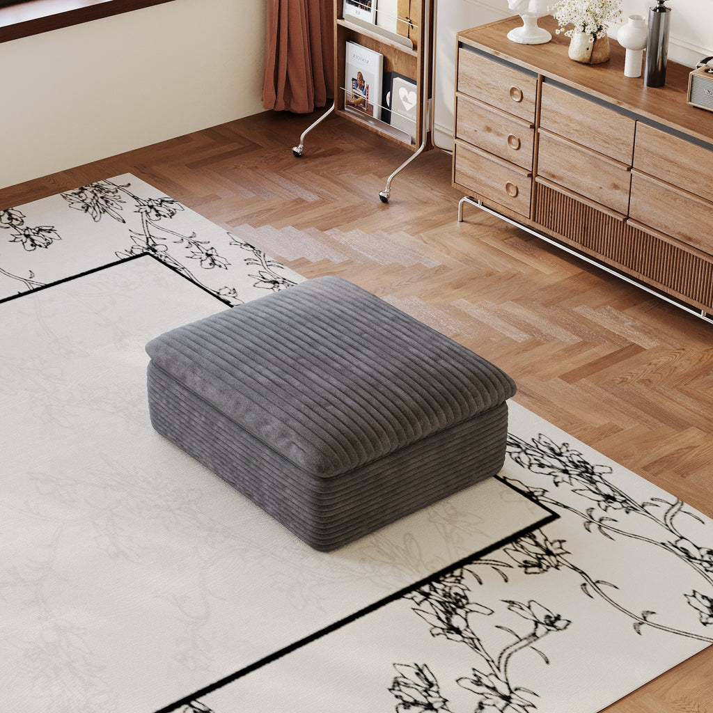 Dark Ottoman with Modular Design - Dark