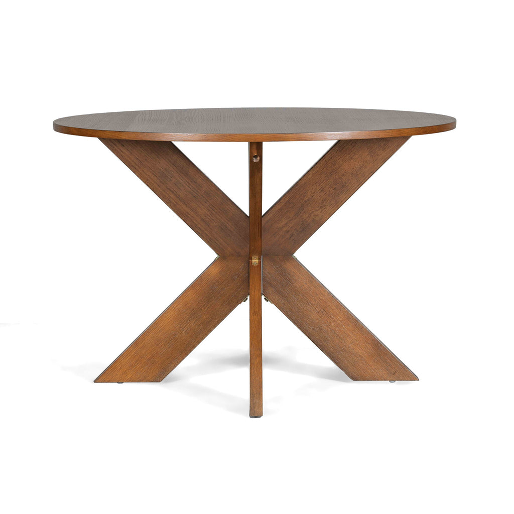 Round Dining Table with Durable MDF Construction - Cherry