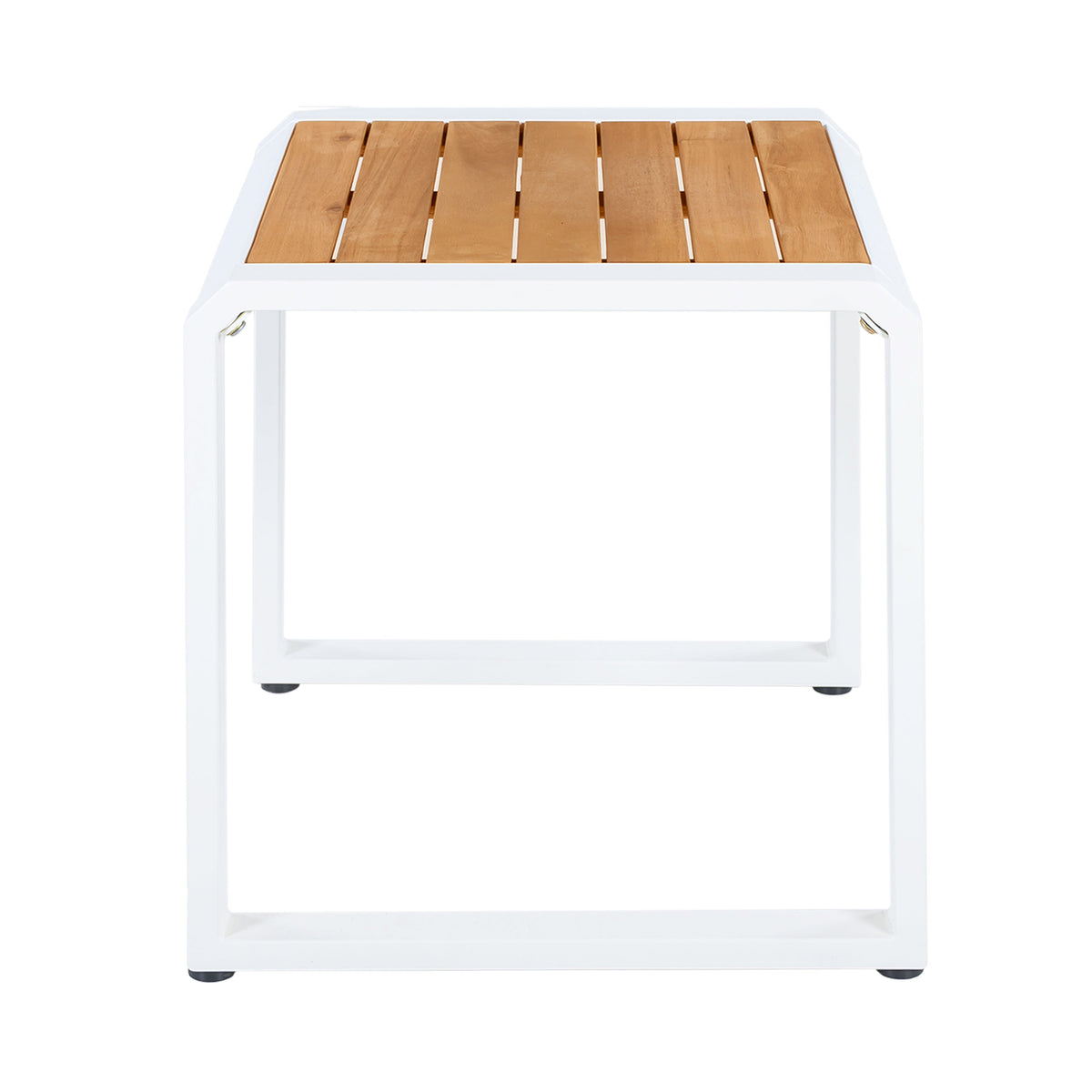 Outdoor Side Table with Teak Wood Top – Acacia & Iron Frame