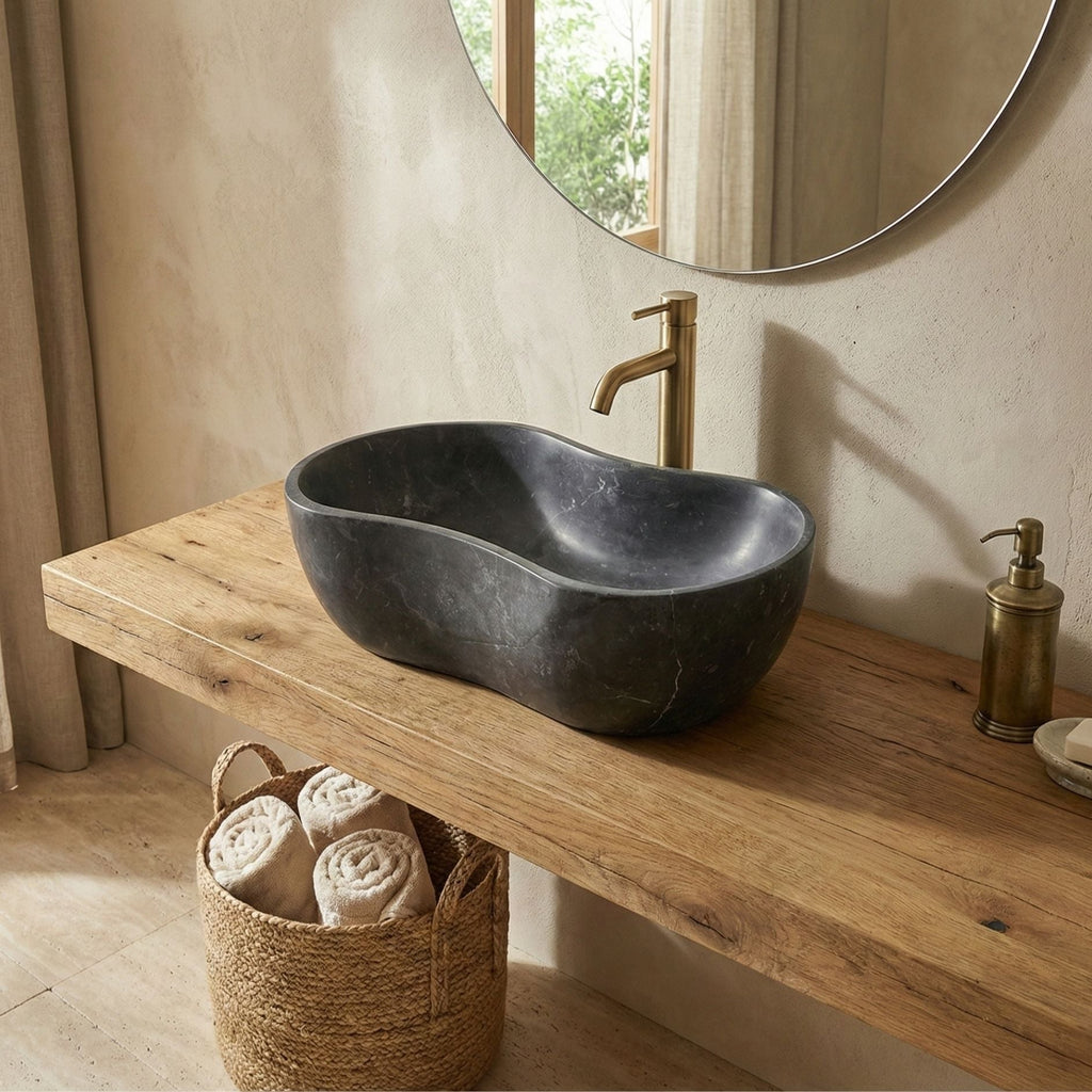 Bathroom Vessel Sink With Wavy Design