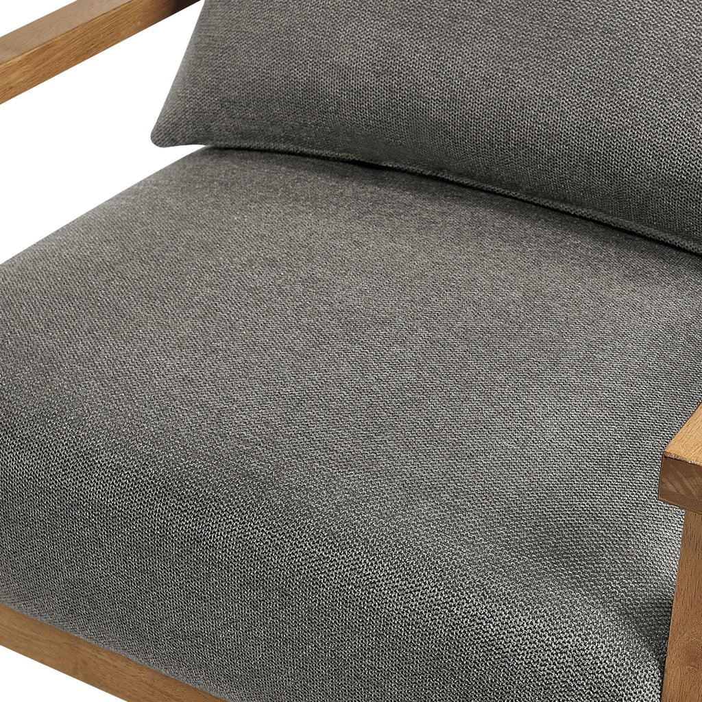 Arm Accent Chair with Lumbar Pillow - White or Dark Gray