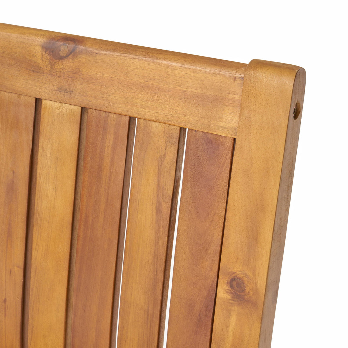 Amethyst Outdoor Dining Chair Set with Slat Design - Natural