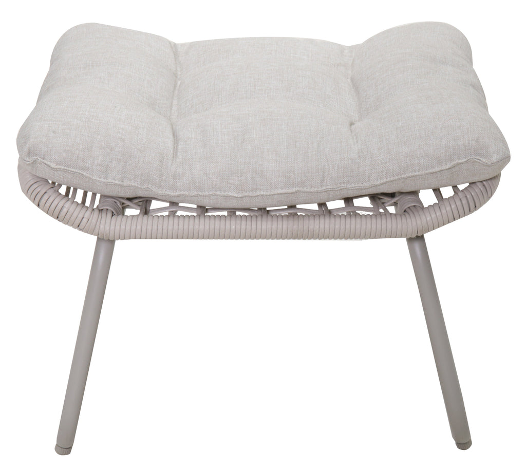3-Piece Patio Furniture Set with Steel Frame - Off White